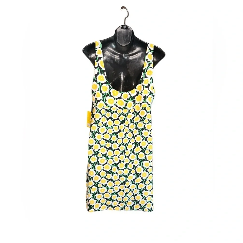 NWT Diane Von Furstenberg For Target 90's Shift Yellow Poppy Mini Dress sz 10 - Picture 4 of 9